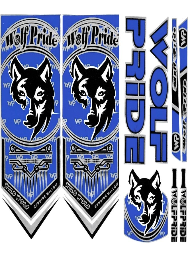 WOLF PRIDE vinyl cricket bat sticker wild cricket Bat (Blue, Sticker) - Image 2